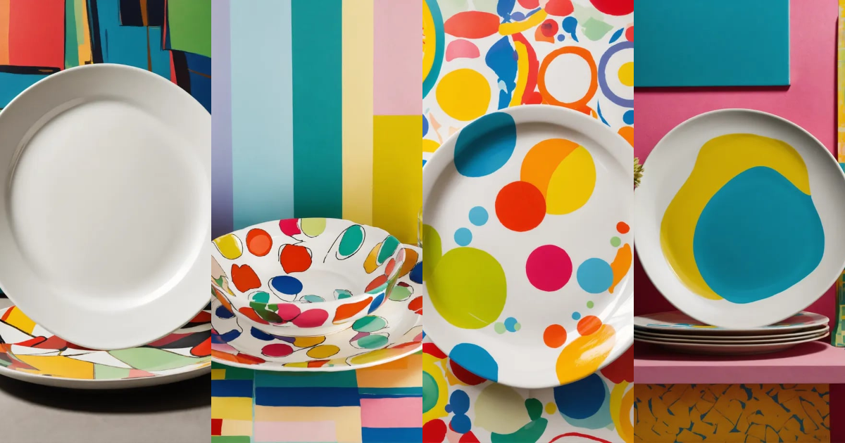 Lexica - White plate, pop art sty;l