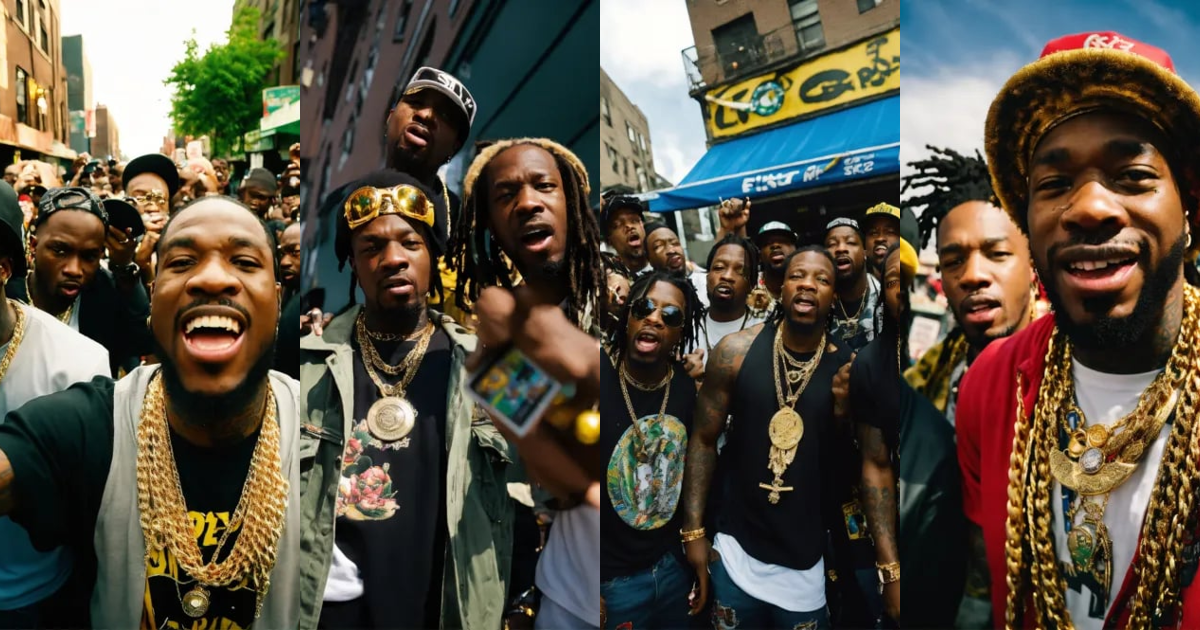 Lexica - Fisheye view of rap group Lost Boyz 
