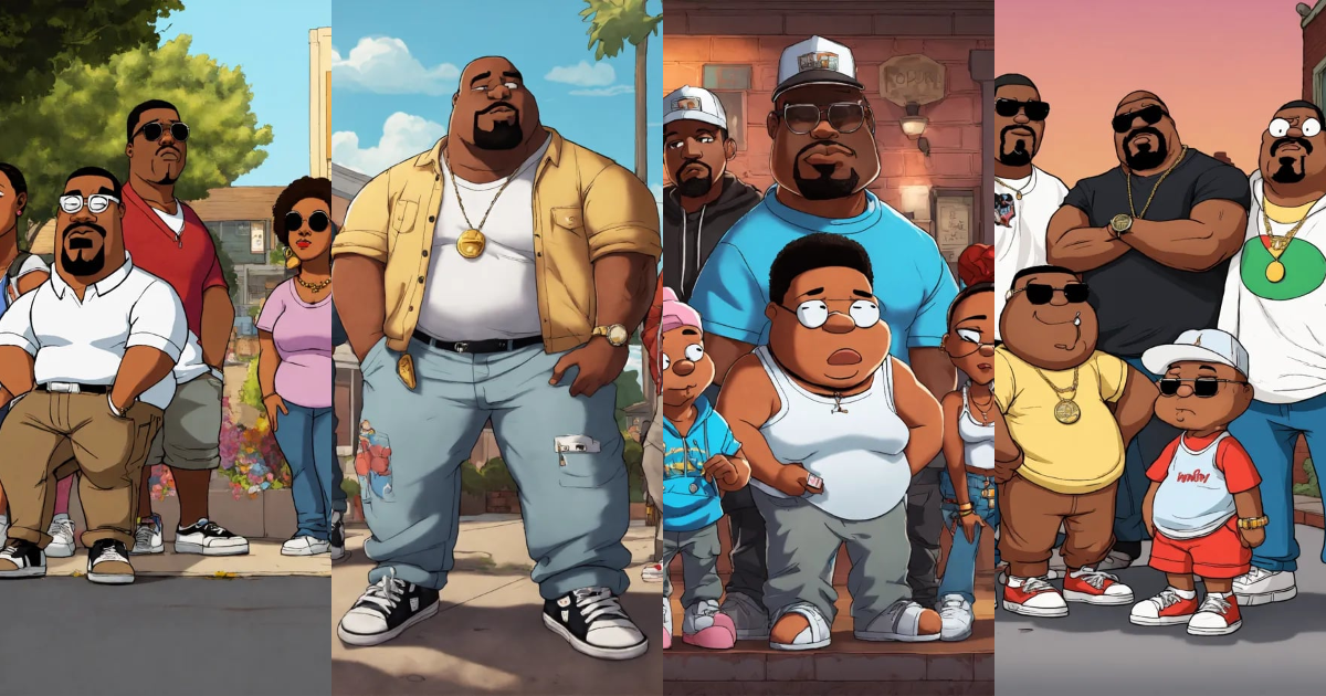 Lexica - Hip hop art style black Family Guy full body