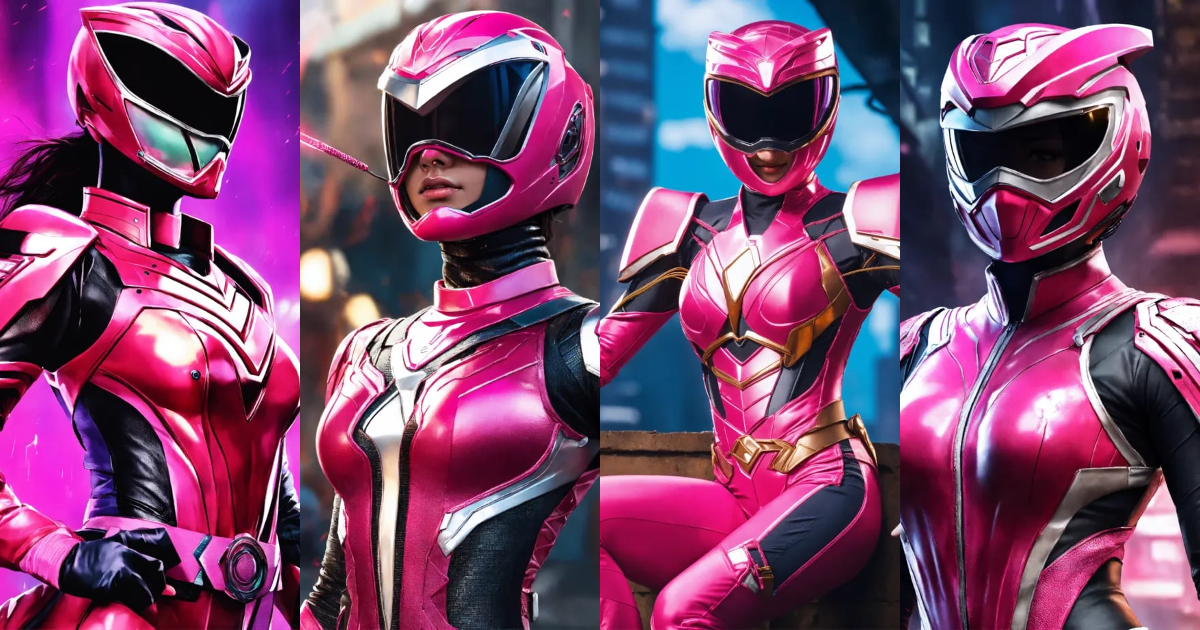 Lexica - Realistic image of the female pink power ranger with wires ...