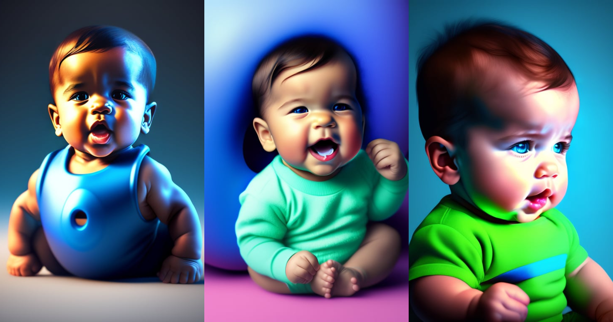 Lexica - 3D render of hulk as a baby with a deep blue backdrop with a ...