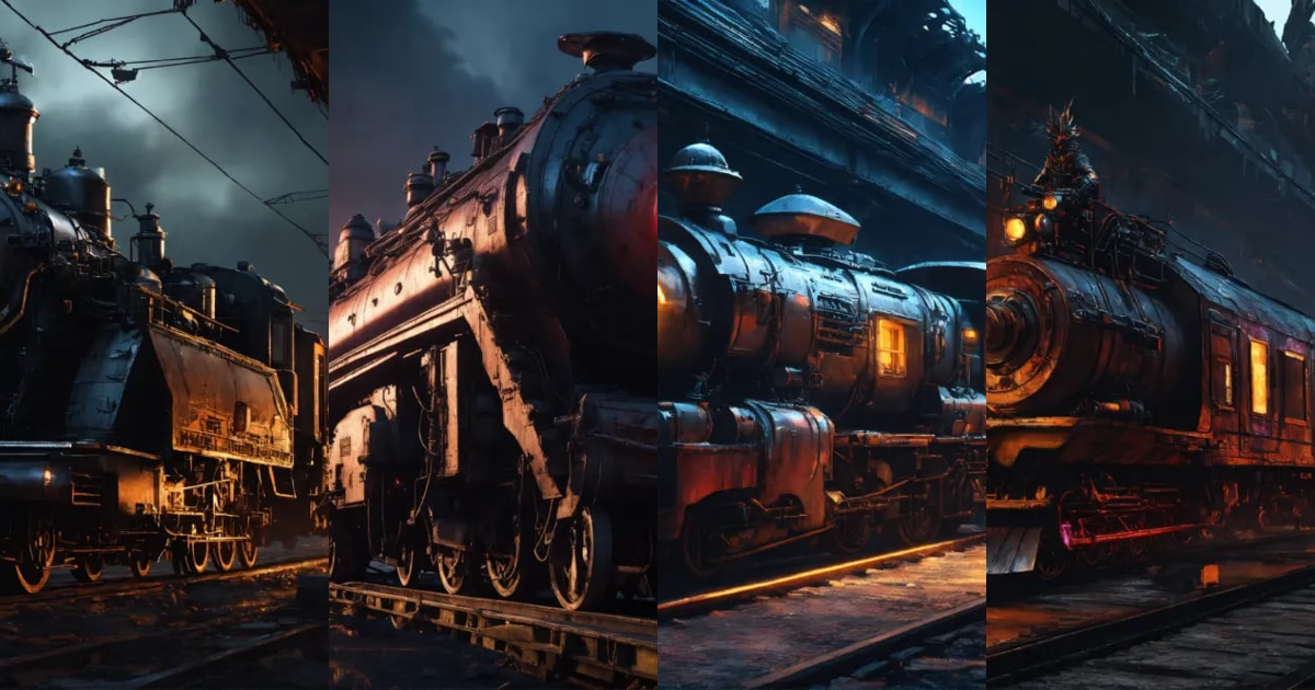 Lexica - Darkness, death, ruins, mysterious,mechanical train, Cyberpunk ...
