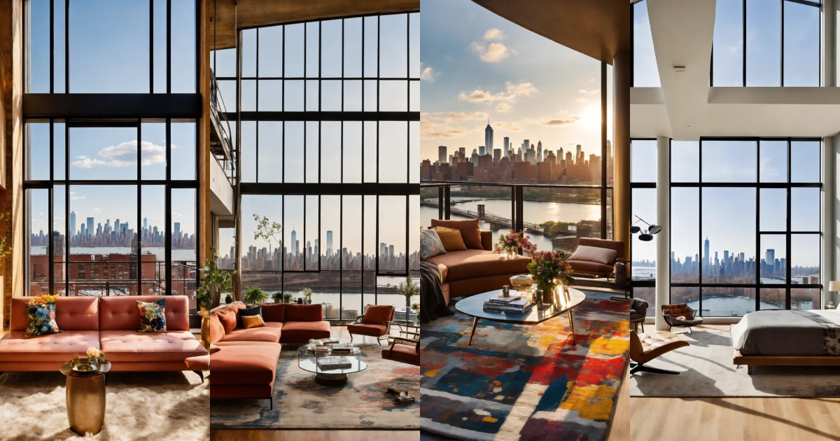 Image showcasing Lexica - Luxury penthouse apartment in Williamsburg Brooklyn, Panoramic ...