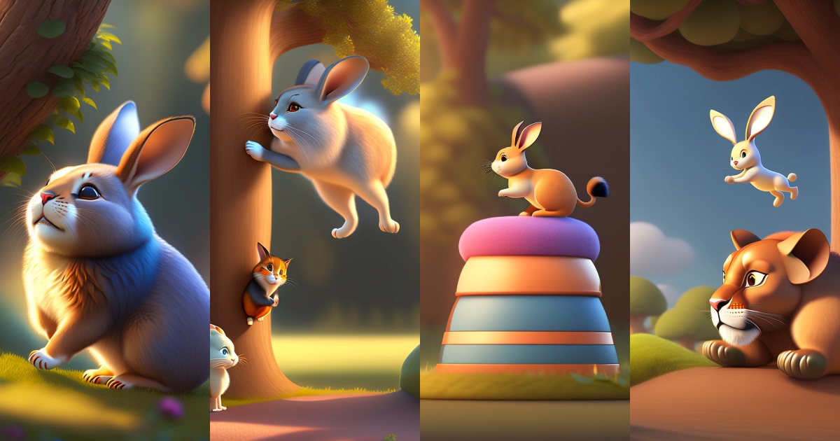 Lexica - The rabbit used its agility to climb up the tree, while the ...