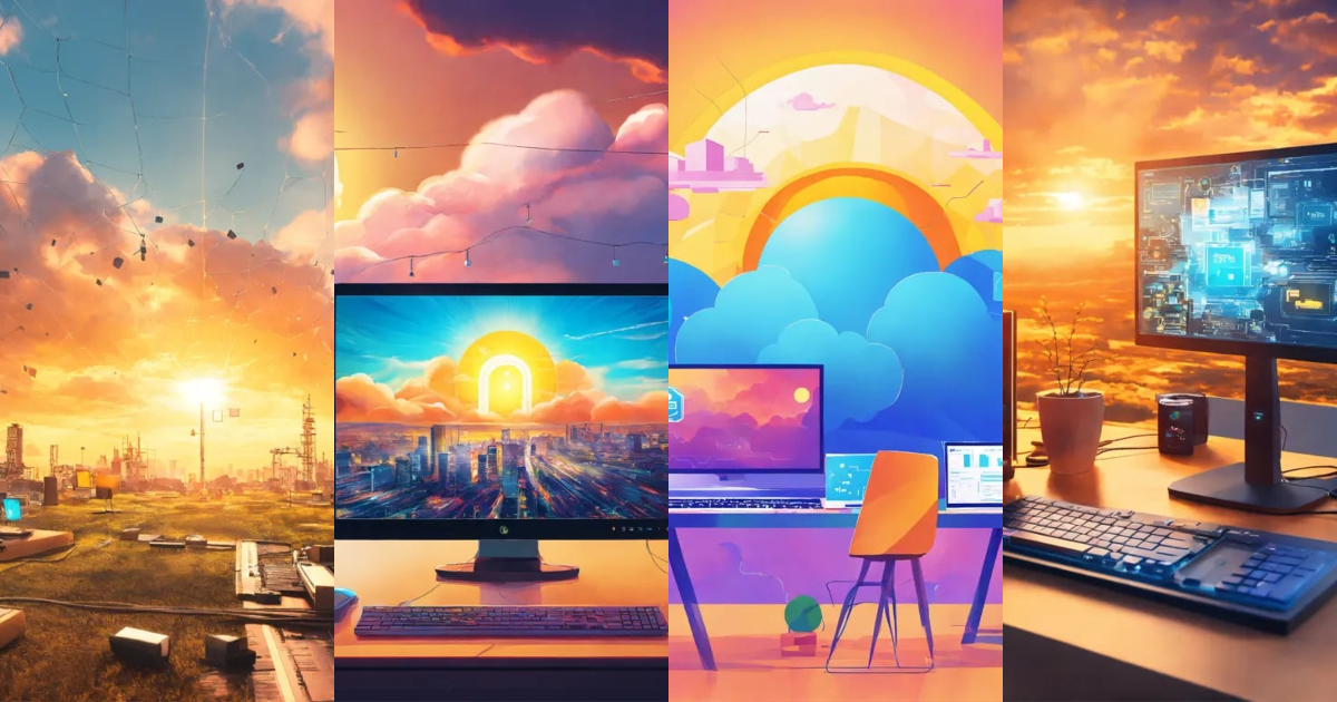 Lexica - Please generate a lively artwork of computers and ...