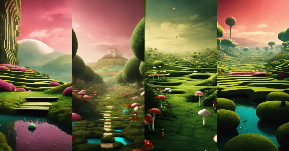 Lexica - Alice in wonderland landscape meets matrix hd. Minimalist and ...