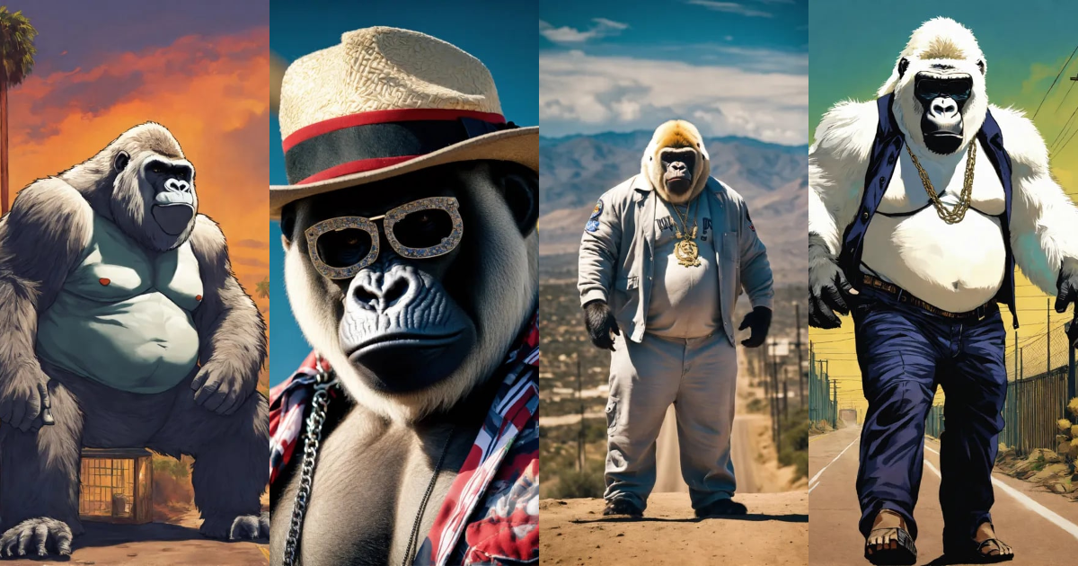 Lexica - A huge white gangster Gorilla rapper crossing over the US ...
