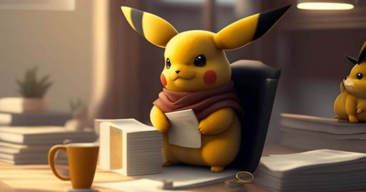 Lexica - Pikachu commiting tax fraud, paperwork, exhausted, cute ...